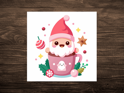 Super Cute Pink Gnome in a Iced Chocolat 3d animation app branding design graphic design illustration logo motion graphics typography ui ux vector