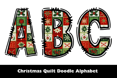 Free Christmas Quilt Doodle Alphabet 3d animation app branding design graphic design illustration logo motion graphics typography ui ux vector