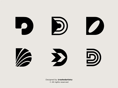 Lettermark D Logo Exploration abstract alphabet brand design branding d design geometric graphic design illustration lettermark line art logo logo design minimalist modern shape symbol typeface typography vector