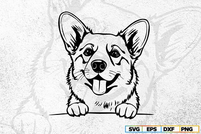 Peeking Corgi Svg, Dog Vector Svg Files 3d animation app branding design graphic design illustration logo motion graphics typography ui ux vector