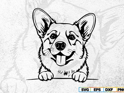 Peeking Corgi Svg, Dog Vector Svg Files 3d animation app branding design graphic design illustration logo motion graphics typography ui ux vector