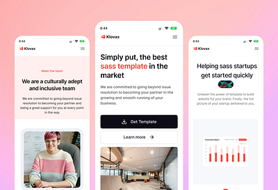 Klovax saas template design framer framer template mobile saas template ui website