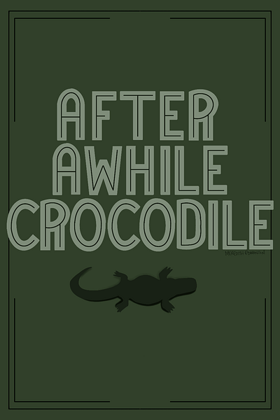 Peachtober 2024 Day 19: Crocodile illustration peachtober typography