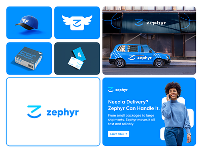 Delivery company visual identity. Zephyr🚚. brand design brand identity branding daily ui graphic design logo logo design