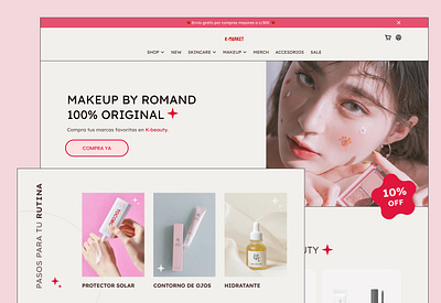 K-beauty Website | Korean skincare landing page and store beautywebsite ecommerce figmadesign kbeauty landingpage web webdesign