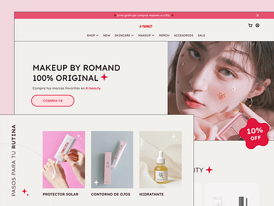 K-beauty Website | Korean skincare landing page and store beautywebsite ecommerce figmadesign kbeauty landingpage web webdesign