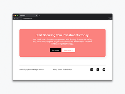 🪧 CTA and Footer Section for TryKey Protocol Landing Page ui ui design web design website website design