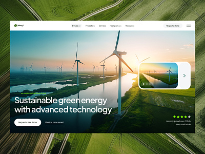 Windy - Sustainable Energy' Website Ui banner design branding design dora design doradesign doradsn figma figma design graphic design illustration itsrehanraihan landing page landing page design logo opacityauthor rehan ui ui design ui ux design ux