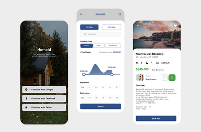 Homaid Concept App branding figma illustration mobile app product design ui uxui