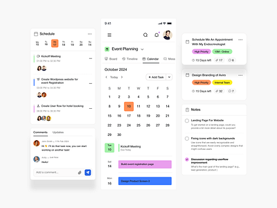 UI Component branding calendar component dashboard dashboard ui event illustration meeting product design profile saas task tool typography ui ui kit ui ux user experience ux web kit