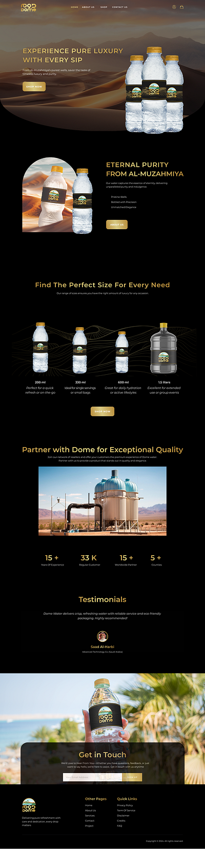 Dome Water Website Design 3d animation branding graphic design logo motion graphics ui