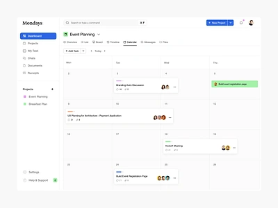 Calendar UI agency branding calendar calendar ui clean dashboard design dstudio event meeting app product design project management saas task manager typography ui ui ux user experience ux web app