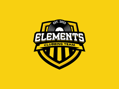 Elements Clubbing Team badge brand disco dj elements football logo motion motion graphics shield soccer sportlogo vinyl