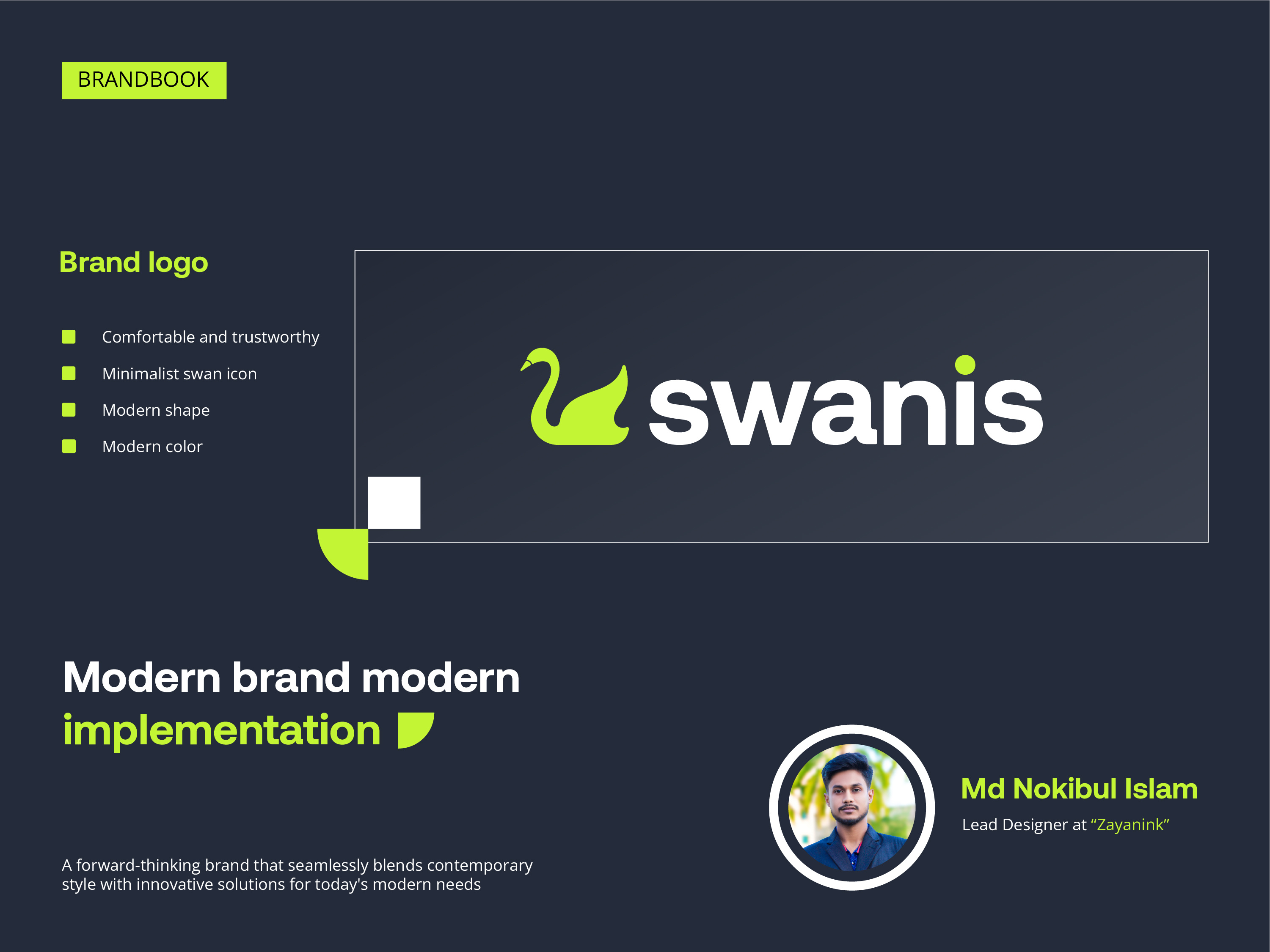 Example of Swanis Fashion Logo Branding