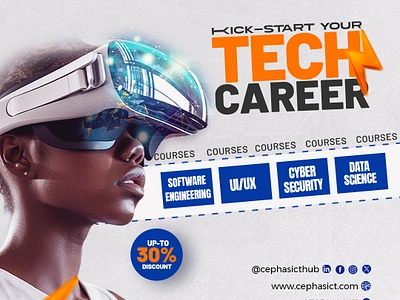 Cephas Tech career 30 akintunde oluwatimileyin michael branding career cephas creativity design discount flyer graphic design hemarez ict illustration kick logo meta mask start tech typography vector