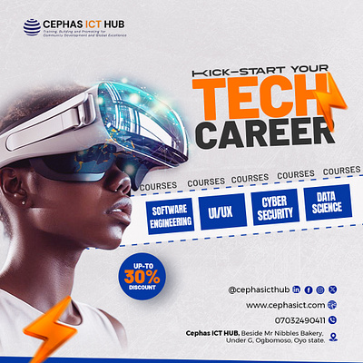 Cephas Tech career 30 akintunde oluwatimileyin michael branding career cephas creativity design discount flyer graphic design hemarez ict illustration kick logo meta mask start tech typography vector