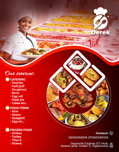 Dereks Food akintunde oluwatimileyin michael branding chef dereks food design flyer graphic design hemarez logo services typography