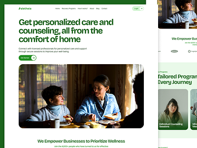 Mental Health Website Concept branding clean clean website design green landing landing page mental health mental health website modern product design ui ui design ux web design website website design