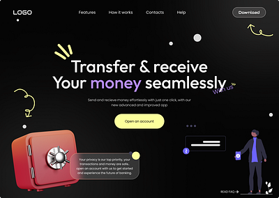 Financial service (Fintech Web design). fintech ui web design