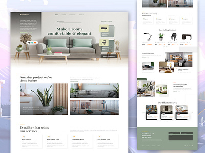 Furniture Landing Page UI Design 3d branding design ecommerce figma furnituredesign landingpage motion graphics responsivedesign ui uiux ux web design