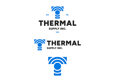 Thermal Supply Inc. Logo Redesign Proposal blue brand identity branding design graphic design logo logomark logotype redesign t logo thermal logo