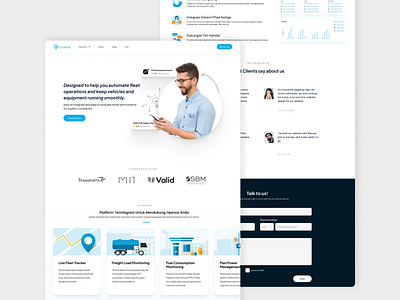 Fleet Management System landing page design graphic design illustration redesign ui website design