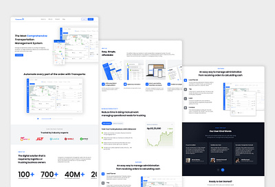 Transportation Management System landing page design graphic design landing page redesign ui ux