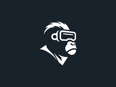 VR Monkey blacklogo digitallogo dribbble illustrationlogo logocharacter logoinspiration modernlogo monkeylogo vrlogo withlogo