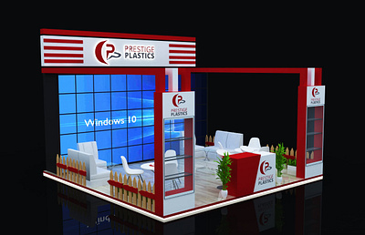 3D design of stall "prestige plastics" 3d 3ddesigner 3dstall 3dstalls artist graphic design stall