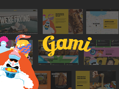 Gami Indonesia Exploration company profile fried chicken illustration website revamp web design