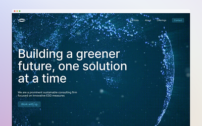 Green consulting firm landing page 3d animation branding design motion graphics typography ui ux