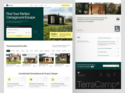 TerraCamp - Booking Cabin Platform Landing Page booking camp landing page ui