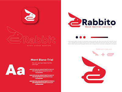 Rabbito (Book barrier service company logo) best logo book barrier service book service book service logo brand design brand designer brand identity branding colourful logo creative design graphic design logo mark rabbit rabbit icon rabbit logo