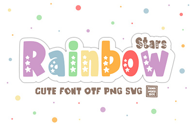 Stars Rainbow OTF PNG SVG alphabets bold cartoon characters cute decorative display font installation kids letters lovely otf png rainbow stars svg sweet type typeface