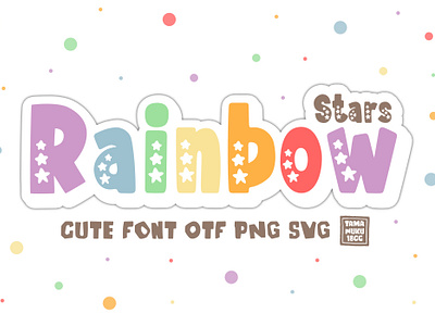 Stars Rainbow OTF PNG SVG alphabets bold cartoon characters cute decorative display font installation kids letters lovely otf png rainbow stars svg sweet type typeface