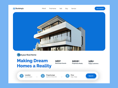 Buildingls - Real Estate Company Website UI Design architecture building estate home house landing landing page property real real estate realtor realty ui ux web web design web ui design webdesign website website design