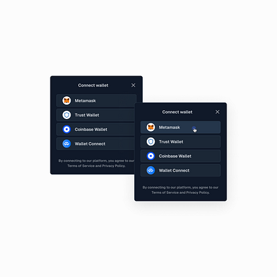 Choose wallet UI design ui web3