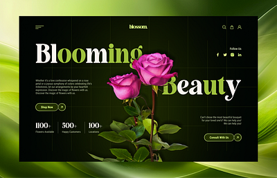 Flower Shop E-commerce website | Flower Shop website UI dark theme design e commerce website ecommerce figma figma design floral florist flower flower shop flower ui flower website ui ui design ui ux website website design website ui