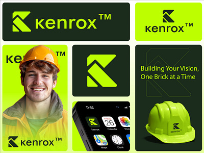 kenrox™ - Logo & Branding for Construction Company. architecture best brand identity branding building logo business logo company logo construction logo creative logo design geometric logo home logo house logo logo modern logo popular property logo real estate logo top visual identity