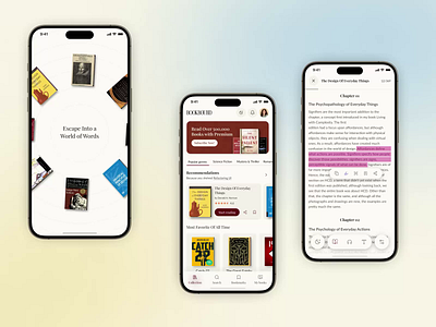 Online Book Reading App - Bookbound app book book app book carousel branding clean design e book minimal minimalist mobile design mobileapp modern read reader app reading book reading experience ui ui design ux