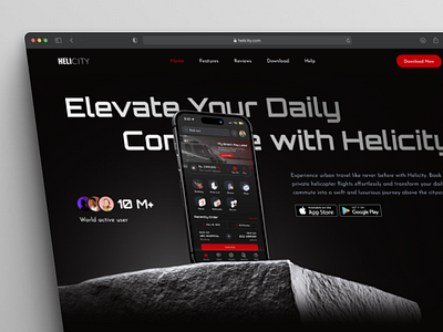 Helicity Company Profile dark figma helicity landing page ui ux website whitesky aviation