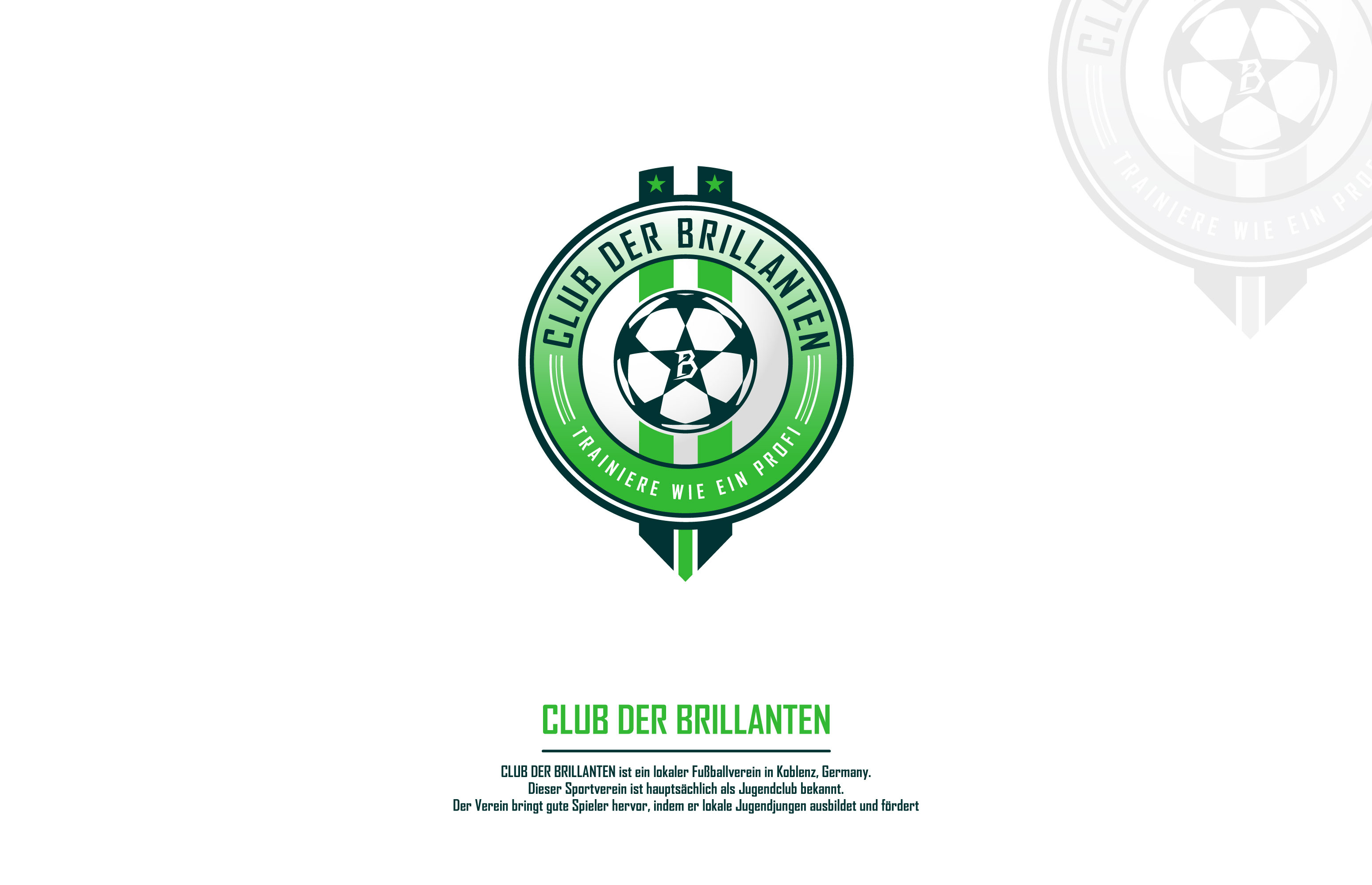 CLUB DER BRILLANTEN CLUB LOGO badge logo brand identity branding club logo creative fiverr german club graphic design graphicdesign logo logo design soccer jersey soccer kit soccer logo soccer sports sports club sports logo