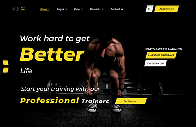 Gym Website app design branding design figma graphic design illustration landing page logo ui ux website design