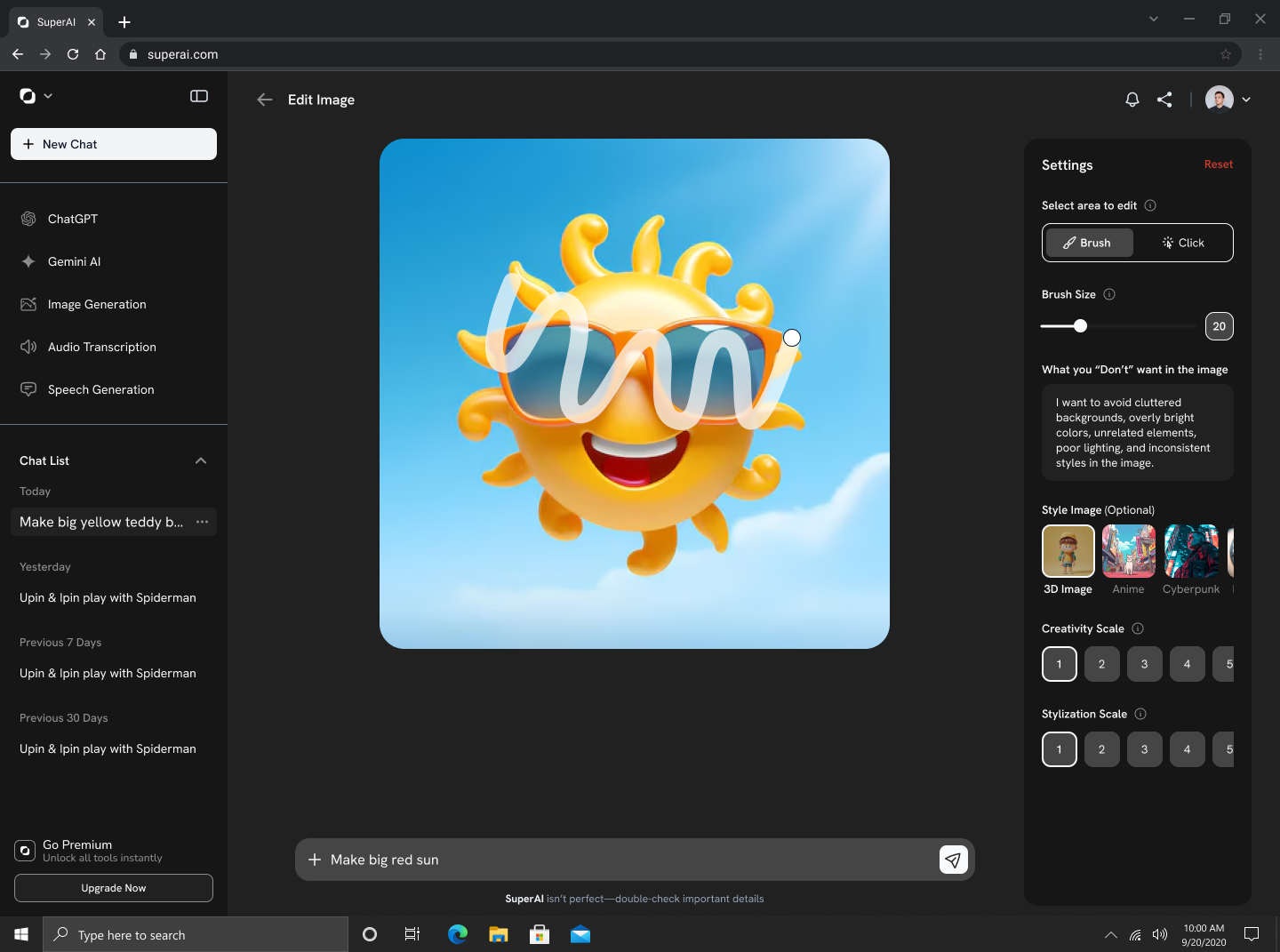 Example service media
