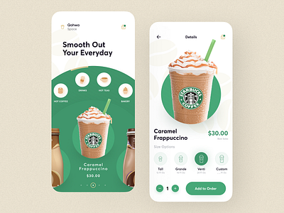 Coffee Shop Mobile App app app design application application ui beans coffee coffee cup design drink app espresso food app minimalist mobile app order app orix product product design sajon starbucks trendy mobile app ui