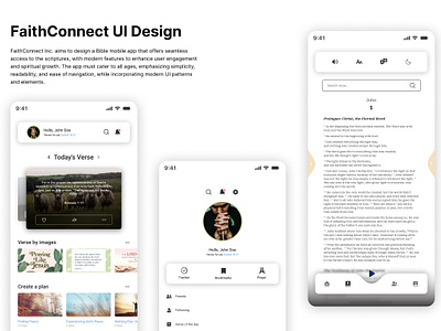 FaithConnect UI Design bible bible app figma mobile app mobile ui ui uiux verse