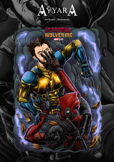 Deadpool & Wolverine illustration for T-Shirt appaarel art artwork artworkillustration clothes clothing cover deadpool designillustration detail digital digital art digitalartwork digitalillustrtion fanart illustaration tshirt tshirtdesign tshirtillustration wolverine