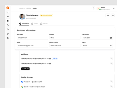 Nexus - Customer Page app branding crm customer dashboard design design system erp figma page template ui uiux website