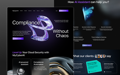 MyCyberAI Website ai cloud cyber security ui