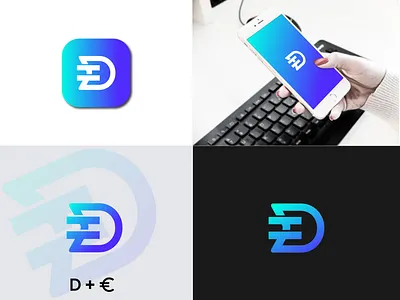 D Letter Euro Logo Design accounting app bitcoin blockchain coin credit card cryptocurrency d letter euro logo debit card dollar euro financial fintech money pay payment paypal token wallet wise